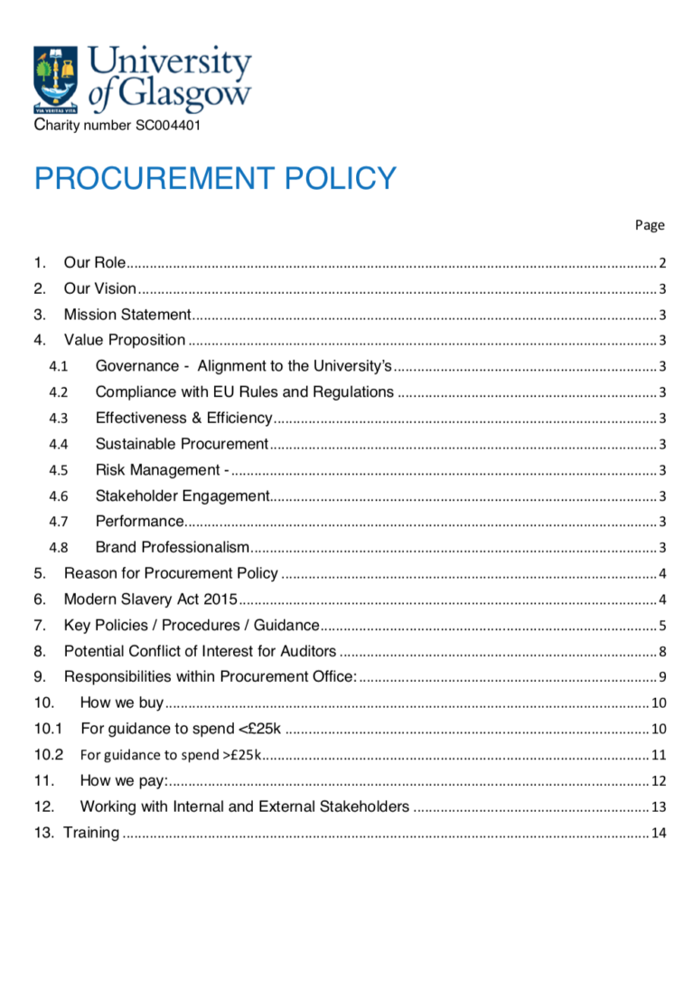Procurement Policy RESPECT